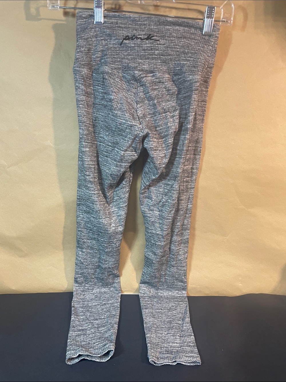 PINK Victoria's Secret Kids Gray Ribbed Leggings Size - XS